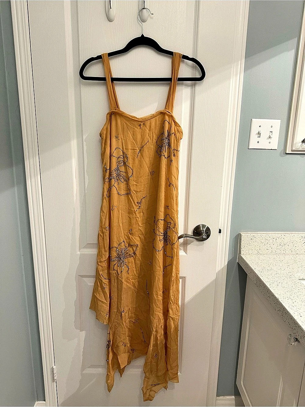 Zara Abstract Maxi Dress Orange Small